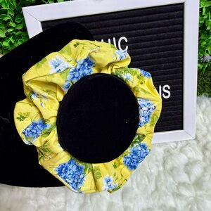 Floral Yellow & Blue Scrunchie Hair Accessory